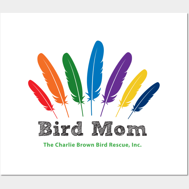 CB bird mom - black type Wall Art by Just Winging It Designs